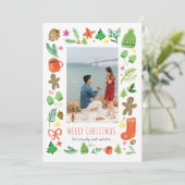 Iconic Christmas Watercolor Feestdagenkaart (Staand voorkant)