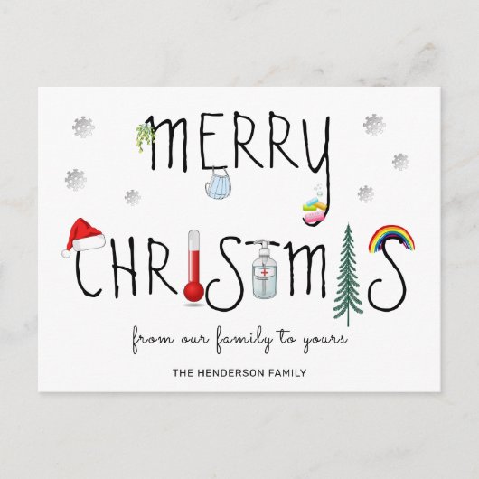 Iconic Covid19 Persoonlijke kerstfeestdag Briefkaart (Voorkant)
