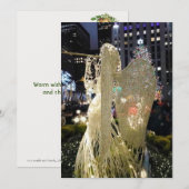 Iconic Elegant Angel op Rockefeller Plaza FLAT Feestdagenkaart (Voorkant / Achterkant)