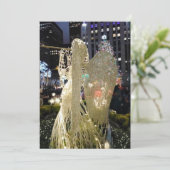 Iconic Elegant Angel op Rockefeller Plaza FLAT Feestdagenkaart (Staand voorkant)