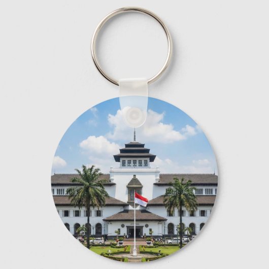Iconic Gedung Sate Bandung Indonesia Keychain (Voorkant)