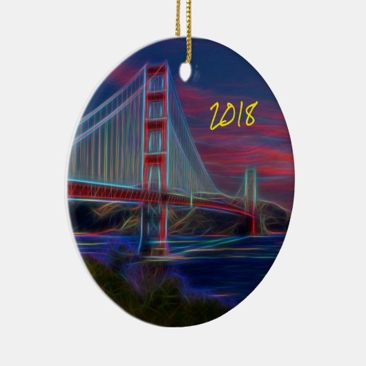 Iconic Golden Gate Bridge Keramisch Ornament (Rechts)