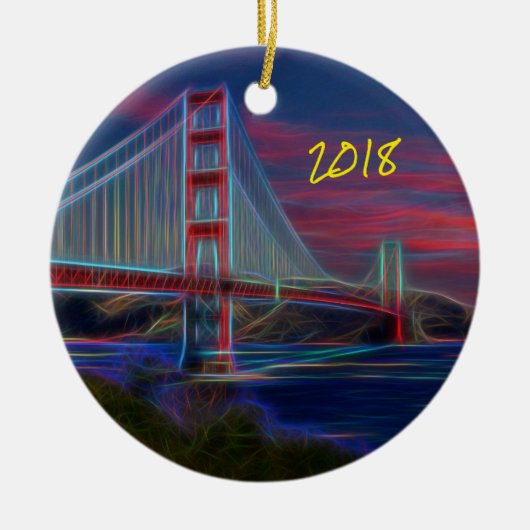 Iconic Golden Gate Bridge Keramisch Ornament (Voorkant)