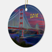 Iconic Golden Gate Bridge Keramisch Ornament (Links)