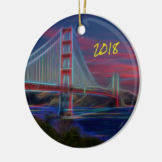 Iconic Golden Gate Bridge Keramisch Ornament (Links)