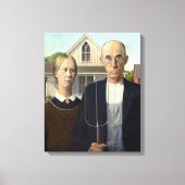 Iconic Grant Wood American Gothic Canvas Afdruk (Voorkant)