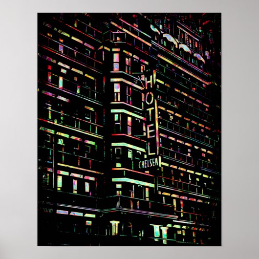 Iconic Hotel Chelsea New York Poster (Voorkant)
