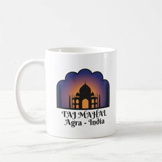 Iconic Indian Landmark Taj Mahal Silhouette Koffiemok (Links)