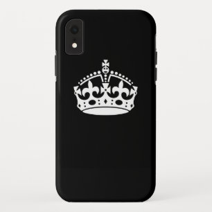 Iconic Keep Calm Crown on Black iPhone XR Hoesje
