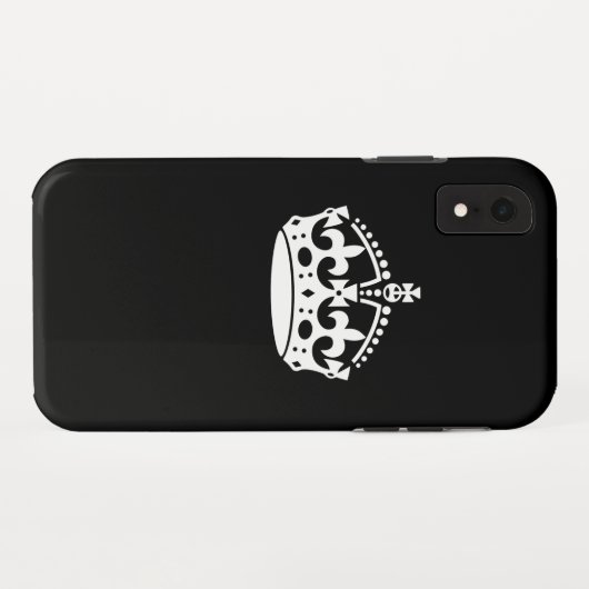 Iconic Keep Calm Crown on Black Case-Mate iPhone Case (Achterkant (horizontaal))