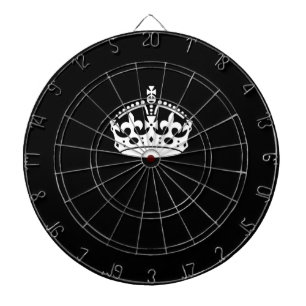 Iconic Keep Calm Crown on Black Dartbord