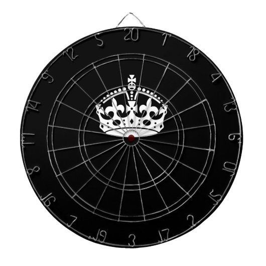 Iconic Keep Calm Crown on Black Dartbord (Voorkant)