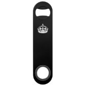 Iconic Keep Calm Crown on Black Speed Flessenopener (Voorkant)