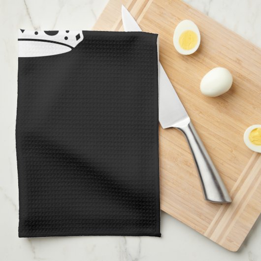 Iconic Keep Calm Crown on Black Theedoek (Quarter Fold)