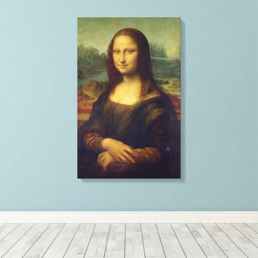 Iconic Leonardo da Vinci Mona Lisa Canvas Afdruk (Insitu (Houten vloer))