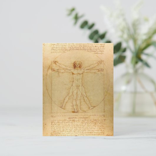 Iconic Leonardo da Vinci Vetruvian Man Briefkaart (Staand voorkant)