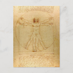 Iconic Leonardo da Vinci Vetruvian Man Briefkaart