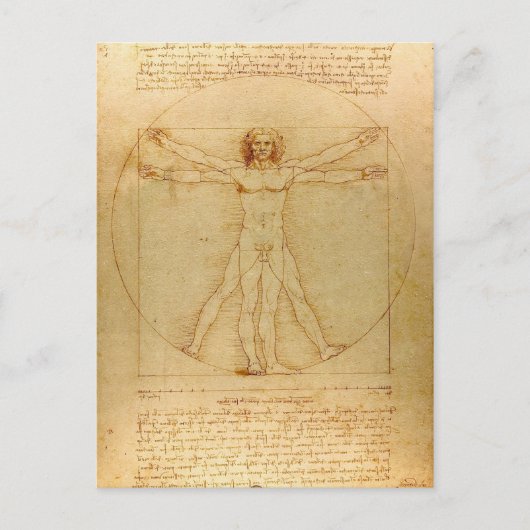 Iconic Leonardo da Vinci Vetruvian Man Briefkaart (Voorkant)