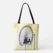Iconic London Attraction Pen and Ink Yellow Base Tote Bag (Achterkant)