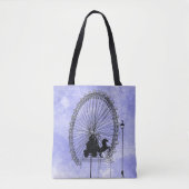 Iconic London Attraction Pen en Ink Blue Violet Tote Bag (Voorkant)