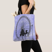 Iconic London Attraction Pen en Ink Blue Violet Tote Bag (Dichtbij)