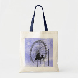 Iconic London Attraction Pen en Ink Blue Violet Tote Bag