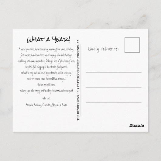 Iconic Merry Covid Kerstfeestdag Briefkaart (Achterkant)