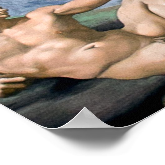 Iconic Michelangelo Creation of Adam Poster (Hoek)