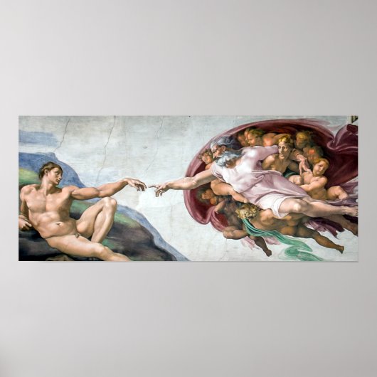 Iconic Michelangelo Creation of Adam Poster (Voorkant)
