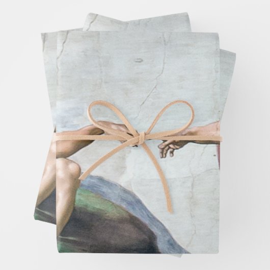 Iconic Michelangelo Creation of Adam Poster Inpakpapier Vel (In situ)