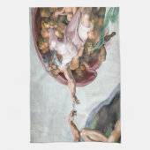Iconic Michelangelo Creation of Adam Theedoek (Verticaal)