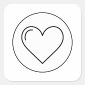 Iconic Minimal Heart Vierkante Sticker (Voorkant)