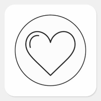 Iconic Minimal Heart Vierkante Sticker