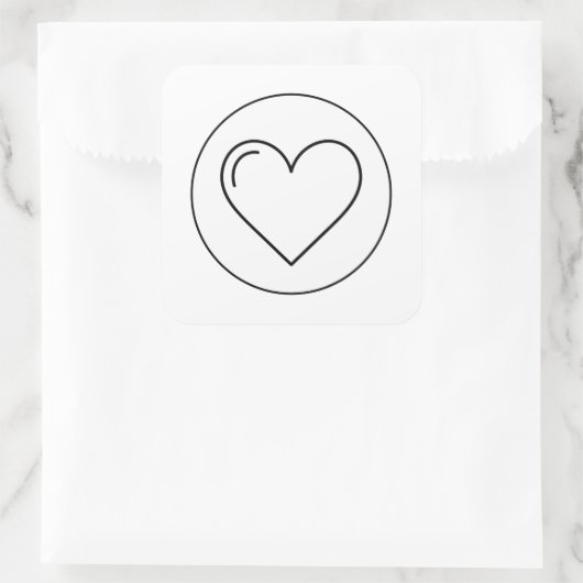 Iconic Minimal Heart Vierkante Sticker (Tas)