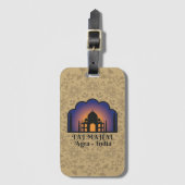Iconic Monument Taj Mahal with Floral Mandala Bagagelabel (Voorkant (verticaal))