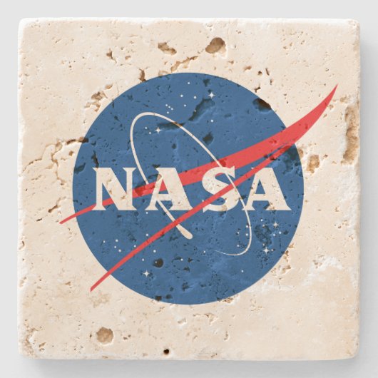 Iconic NASA Square Geo Travertine Coaster Stenen Onderzetter (Voorkant)