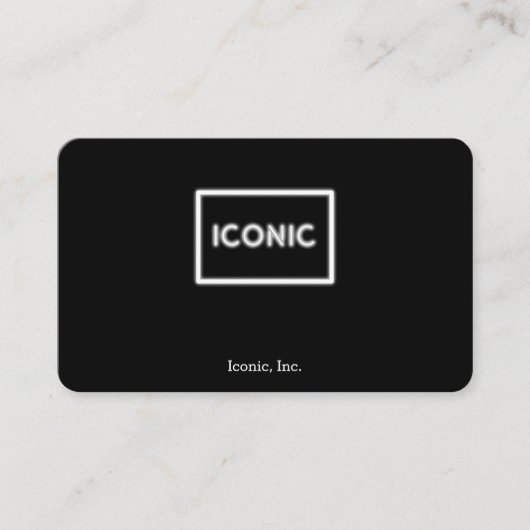 Iconic Neon Ggloing White Visitekaartje (Voorkant)