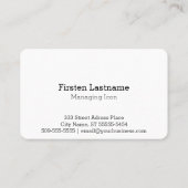 Iconic Neon Ggloing White Visitekaartje (Achterkant)