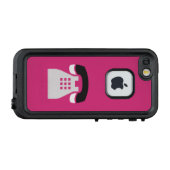 Iconic Pink Retro Telefoon op elke kleur LifeProof iPhone Hoesje (Achterkant (horizontaal))
