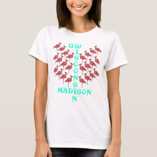 ICONIC PLASTIC FLAMINGOS & UW MADISON T-SHIRT