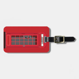 Iconic Red London Phone Booth with name reversible Bagagelabel