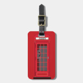 Iconic Red London Phone Booth with name reversible Bagagelabel (Voorkant verticaal)
