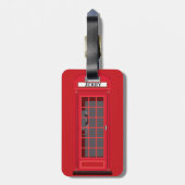 Iconic Red London Phone Booth with name reversible Bagagelabel (Achterkant verticaal)