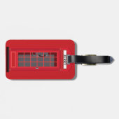 Iconic Red London Phone Booth with name reversible Bagagelabel (Achterkant horizontaal)