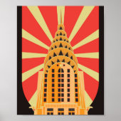 Iconic Retro Art Deco American Building Poster (Voorkant)