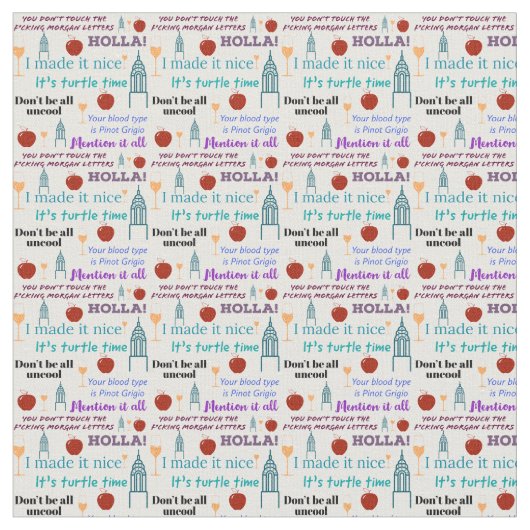 Iconic RHONY Print Fabric Stof (Close Up)