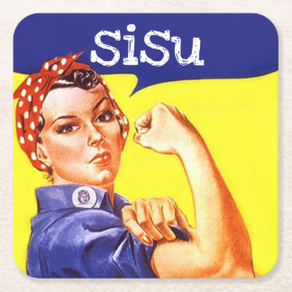 Iconic Rosie de koele kalmte van de Riveter sisu Kartonnen Onderzetters