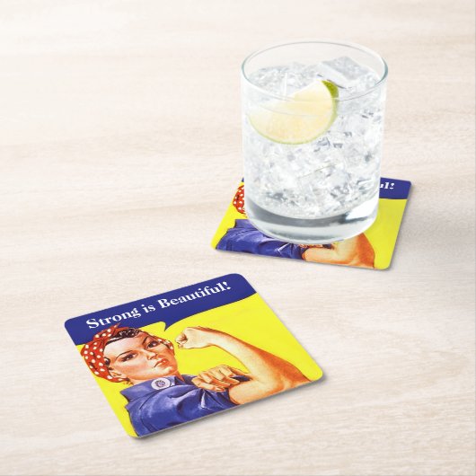 Iconic Rosie de riveter Strong is prachtig! Koel Kartonnen Onderzetters (Insitu)