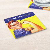 Iconic Rosie de riveter Strong is prachtig! Koel Kartonnen Onderzetters (Schuin)
