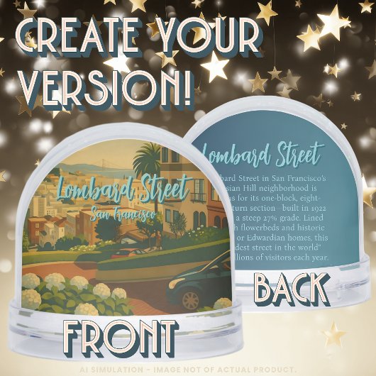 Iconic San Francisco Lombard Street Souvenir Dome  Sneeuwbol